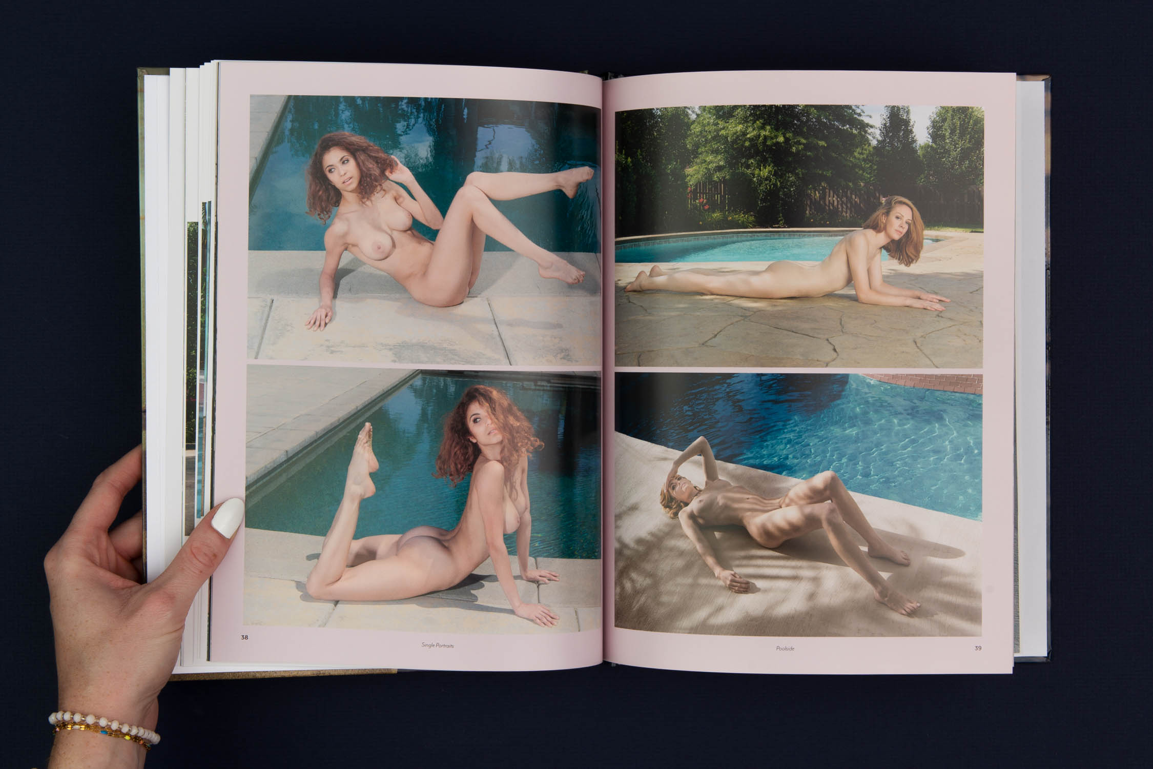 Interior pages of Poolside photo book, art photography by Aaron Knight