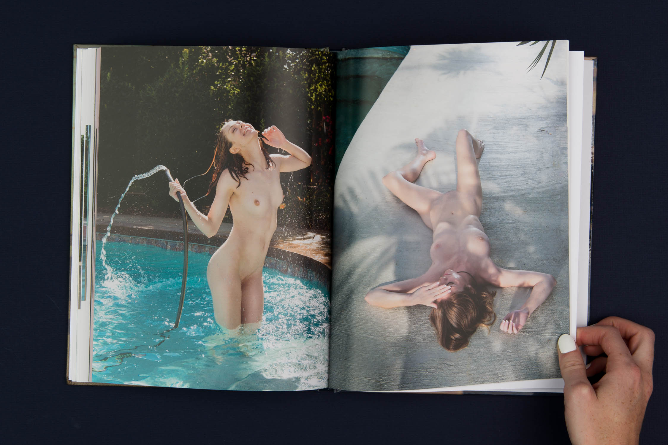 Interior pages of Poolside photo book, art photography by Aaron Knight