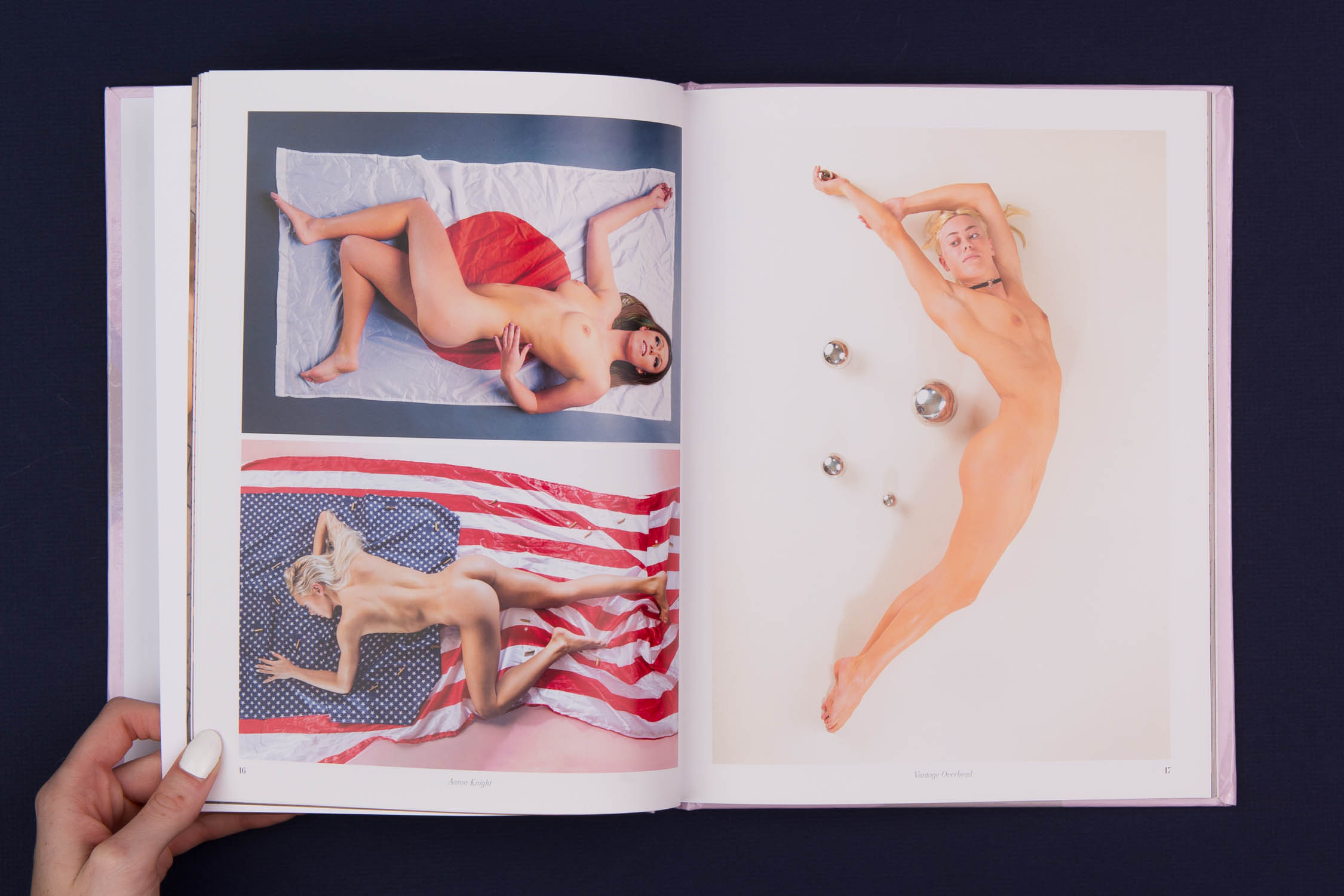 Interior pages of Vantage Overhead photo book, art photography by Aaron Knight