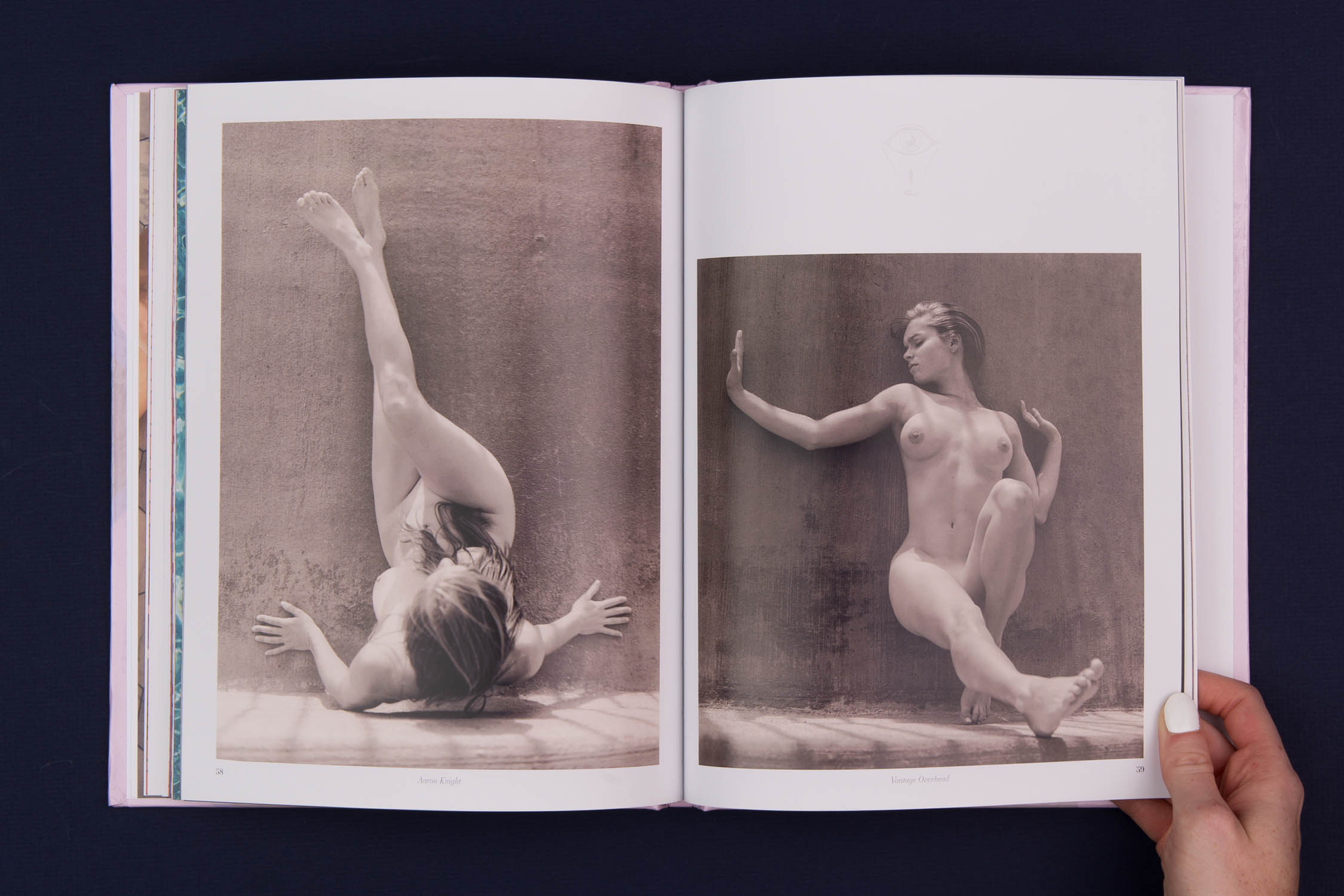Interior pages of Vantage Overhead photo book, art photography by Aaron Knight
