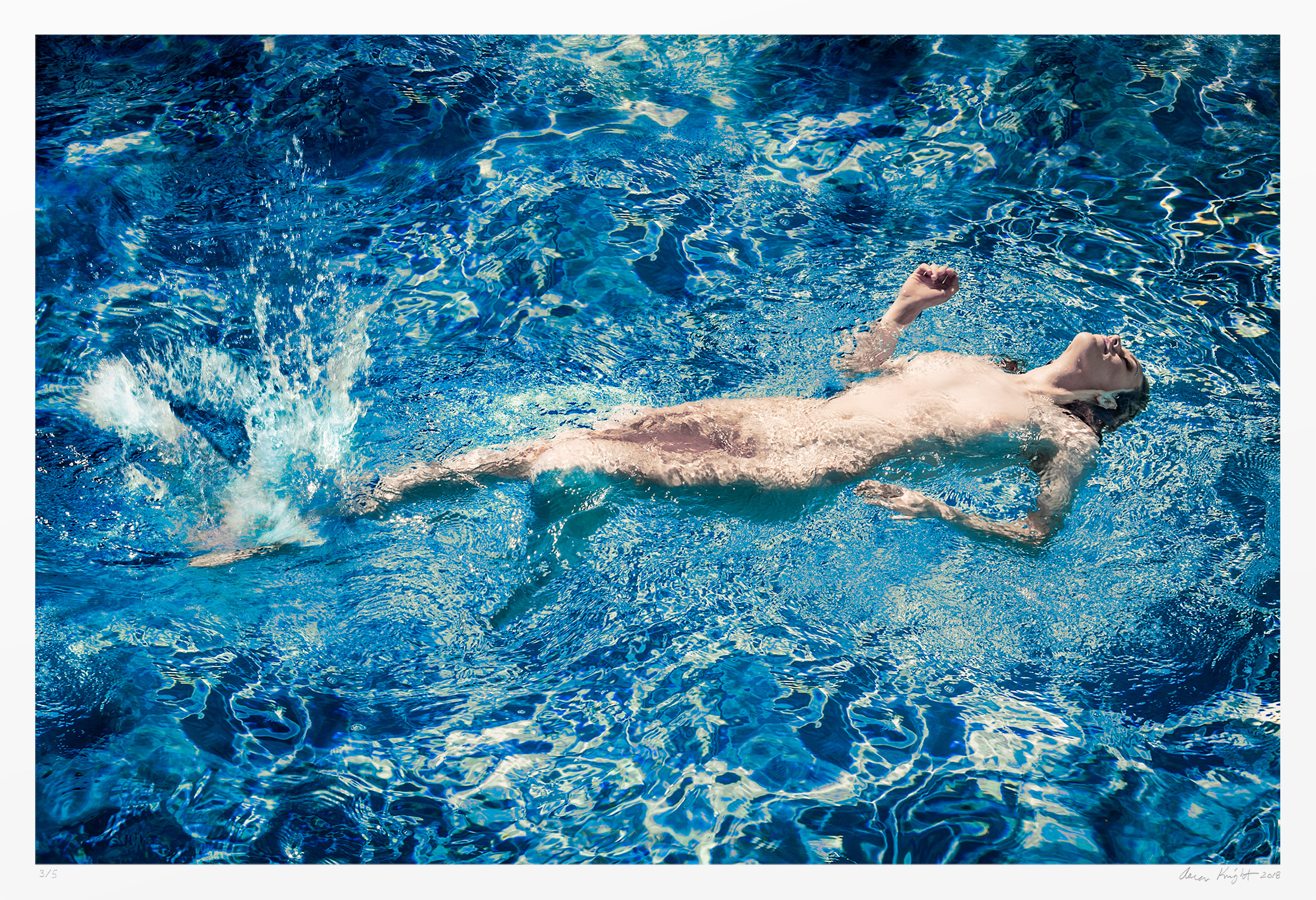 Artwork of a woman swimming. Limited edition art photography