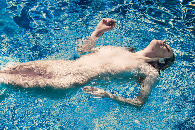 Artwork of a woman swimming. Limited edition art photography