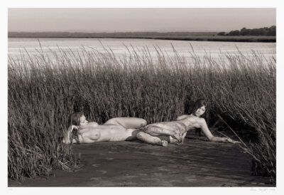 Landscape and female nudes. Art photography