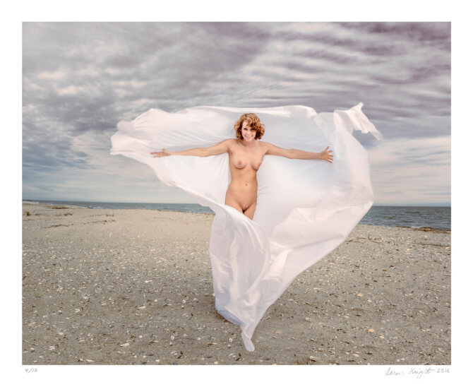 Limited edition art nude photograph "Hope Breeze Cloth"