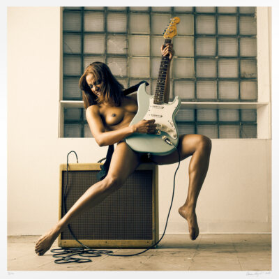 Guitar pinup, original fine art nude photograph limited edition photo