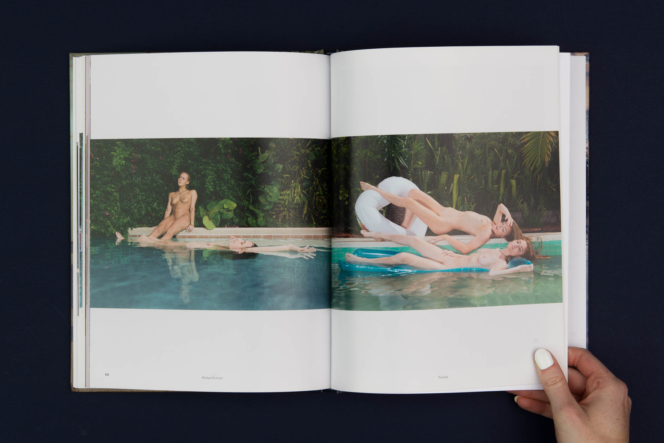 Interior pages of Poolside photo book, art photography by Aaron Knight