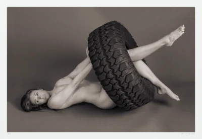 Limited edition art: Black and white nude photograph "Tyre" by Aaron Knight