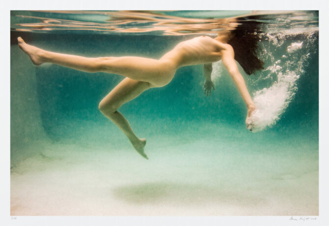 Underwater nude photograph | signed original artwork of swimmer