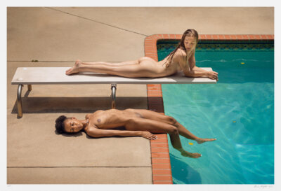 Art photography, women poolside: "Silent Pool Club"
