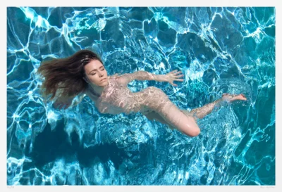 Art photograph, nude woman swimming. Original limited edition