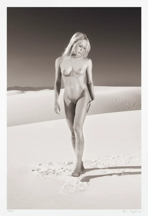 Black and White Nude Landscape | White Sands Desert Artwork