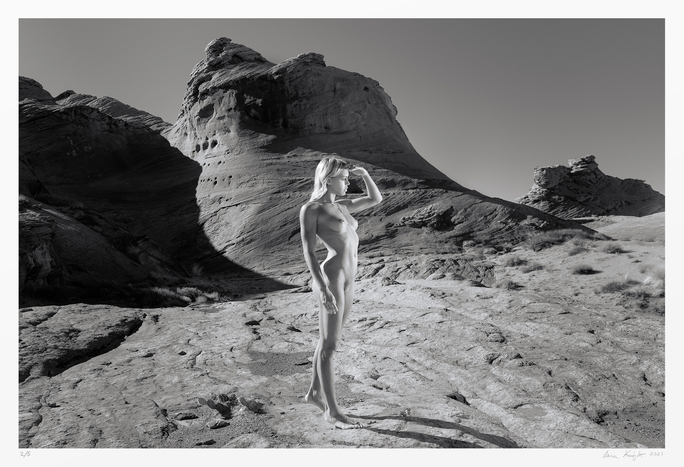 Desert nude art photograph - original image, woman, landscape