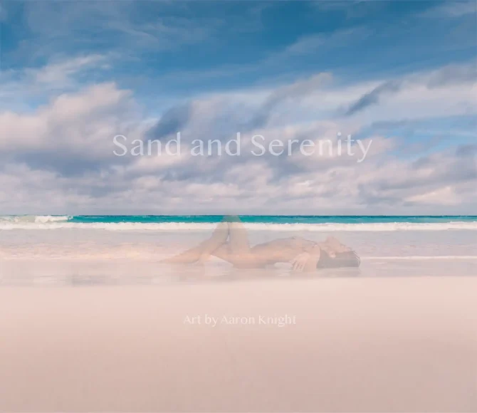 The accompanying portfolio for the photobook Pink Sands. In this album, the colors, shapes and textures of Harbour Island Bahamas meld with the beauty of the nude female form. Coral sand beaches, luminous waters, endless sky, and seven beautiful models come together in this collection and discover untouched island beauty.