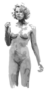 artistic illustration of nude woman